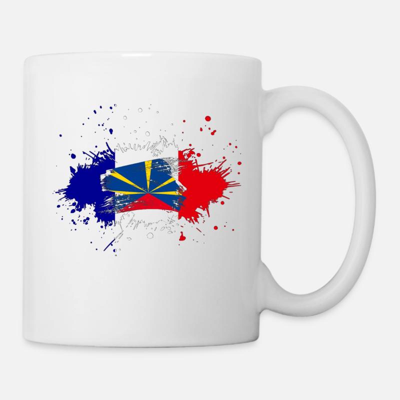 Splash Tricolore Reunion - Mug blanc - blanc