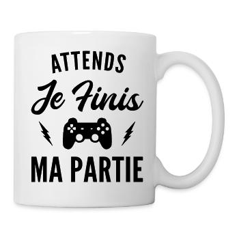 humour gamer / attends je finis ma partie - Mug blanc - blanc - Droite