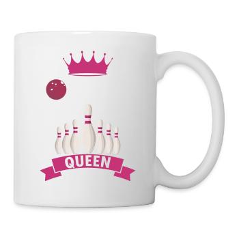 Retro Bowling QUEEN Awesome Bowler T-Shirt - Tasse - Weiß - Rechts