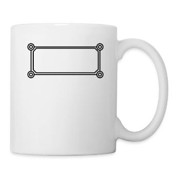 Rechteck mit Kreisen Rahmen in schwarz - Tasse - Weiß - Rechts