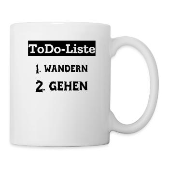 Aufgabenliste Wandern Gehen - Tasse - Weiß - Rechts