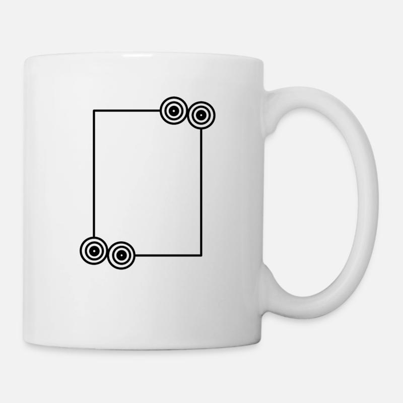 Elongated black frame Basic text - Mug - white