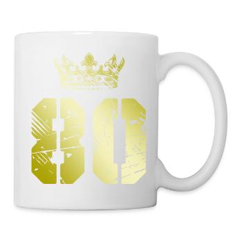 80 Zahl Krone - Tasse - Weiß - Rechts