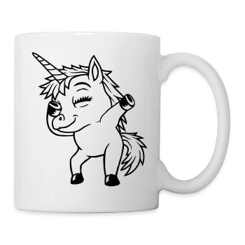 Cool Party Einhorn Dabbing - Tasse - Weiß - Rechts