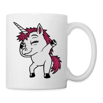 Party Einhorn Dabbing tanzen - Tasse - Weiß - Rechts