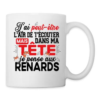 Renard Roux Animal Cadeau Humour Forêt Nature - Mug blanc - blanc - Droite