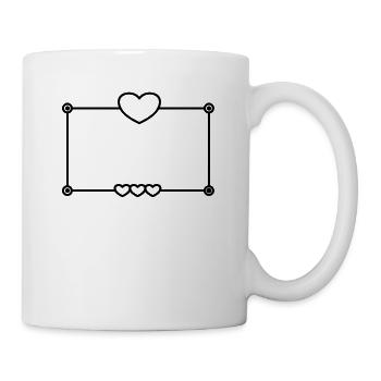 Schwarzer Herz Rahmen Rechteckige Form - Tasse - Weiß - Rechts