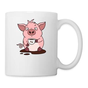 Café Cochon Matin Moufle Lève-Tard - Mug blanc - blanc - Droite