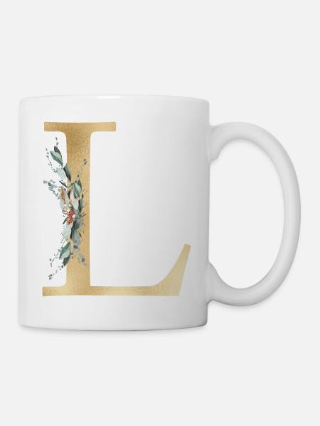 Monogramme L personnalisable - Mug blanc - blanc