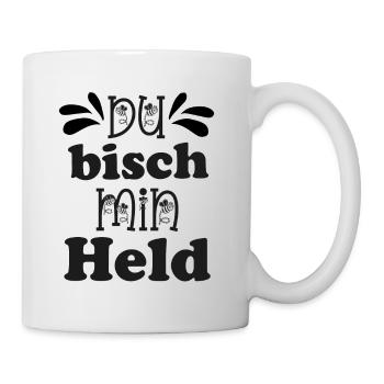 Du bisch min Held Patenonkel fragen Schweiz - Tasse - Weiß - Rechts