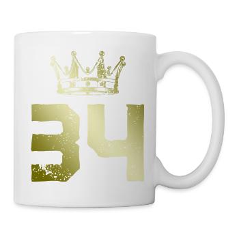 34 Zahl Krone - Tasse - Weiß - Rechts
