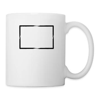 Schwarzer Pinselstriche Rahmen - Tasse - Weiß - Rechts