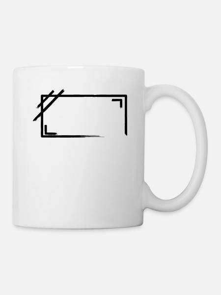 Weathered Rectangular Frame Strokes - Mug - white