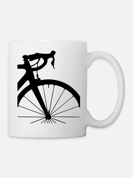 découpe de vélo de route - Mug blanc - blanc
