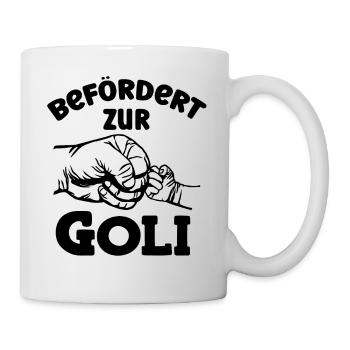 Befördert zur Goli Patentante Österreich Taufpatin - Tasse - Weiß - Rechts