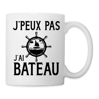 Je peux pas j'ai bateau cadeau humour marin homme - Mug blanc - blanc - Droite