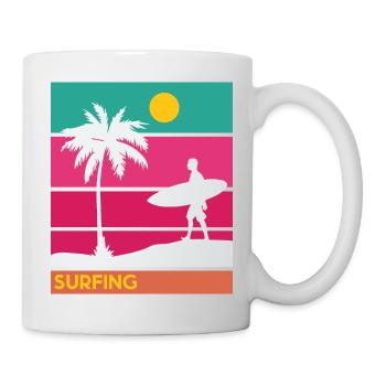 Surfing Surfboard Surfer Geschenksidee - Tasse - Weiß - Rechts