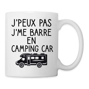 Je peux pas je me barre en camping car - Mug blanc - blanc - Droite