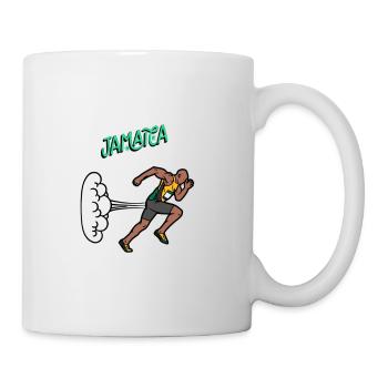 Sprinter / Usain Bolt / Jamaika - Geschenkidee - Tasse - Weiß - Rechts