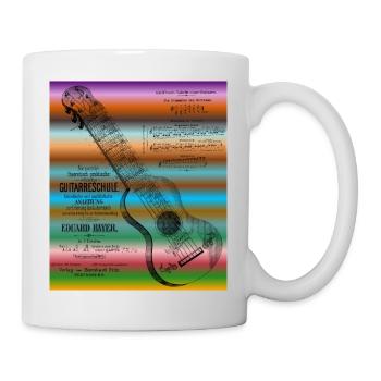 Guitarreschule von Eduard Bayer (Regenbogen) - Tasse - Weiß - Rechts