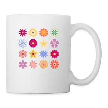 Fleurs, Fleurs vintage, Fleurs de jardin, Rose Rose Fl - Mug blanc - blanc - Droite