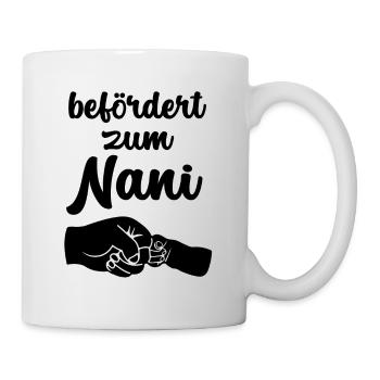 Befördert zum Nani Oma Schweiz Schweizerdeutsch - Tasse - Weiß - Rechts
