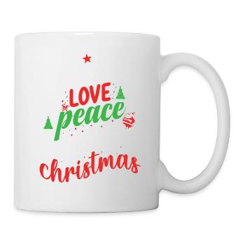 Joy Love Peace Believe Christmas tree - Tasse - Weiß - Rechts
