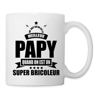 on est meilleur papy quand on est super bricoleur - Mug blanc - blanc - Droite