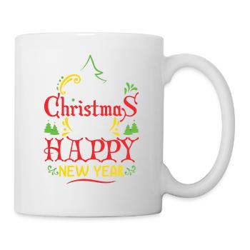 Merry Christmas and Happy New Year - Tasse - Weiß - Rechts