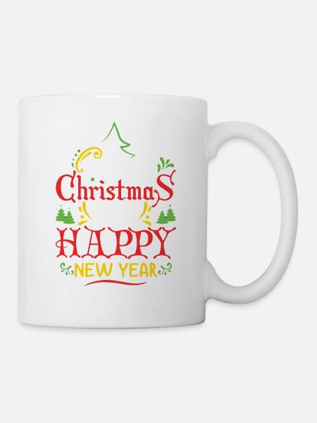 Merry Christmas and Happy New Year - Mug - white