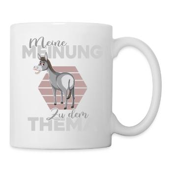 Esel sagt seine Meinung Null-Bock-Statement - Tasse - Weiß - Rechts