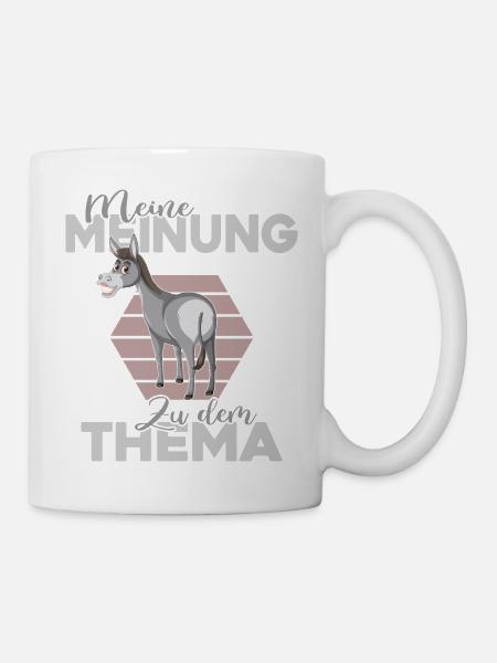 Esel sagt seine Meinung Null-Bock-Statement - Tasse - Weiß