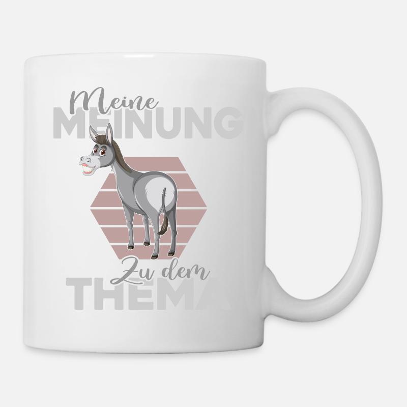 Esel sagt seine Meinung Null-Bock-Statement - Tasse - Weiß