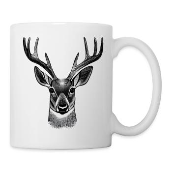 Deer head in autumn Deer antlers Buck Fawn - Mug - white - Right