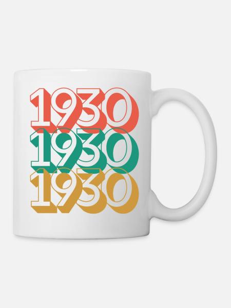 Anniversaire année 1930 / Vintage 1930 / Retro 30 - Mug blanc - blanc