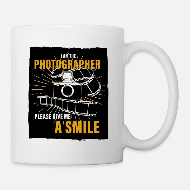 I'm a photographer - give me a smile - Mug - white