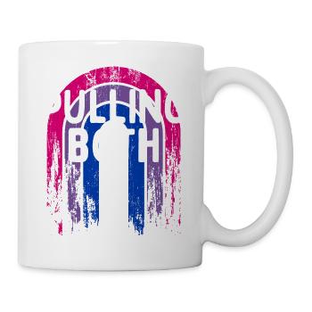 Tirer les deux couples bisexuels LGBTQ Bi Pride drôles - Mug blanc - blanc - Droite