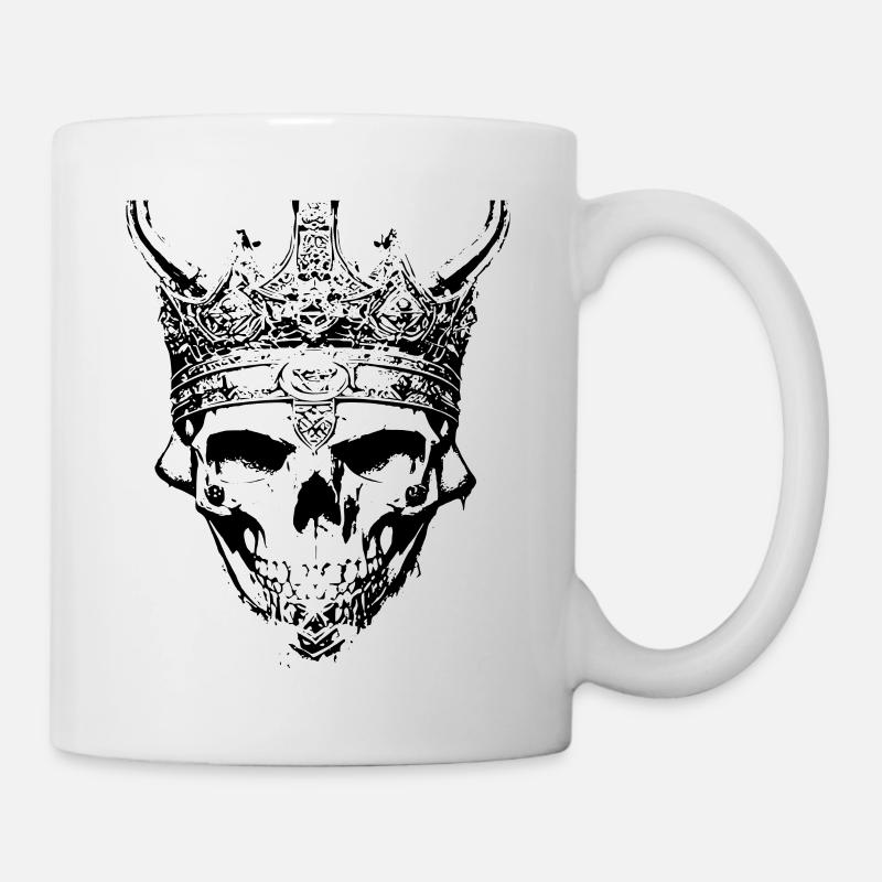 Totenkopf König mit Krone - Tasse - Weiß
