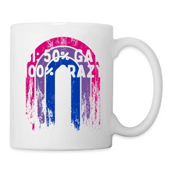 Bi 50% Gay100% Crazy Bisexual Pun Bi Pride Joke - Mug - white - Right
