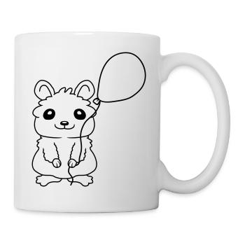 Hamster Balloon Gift Idea Comic - Mug blanc - blanc - Droite
