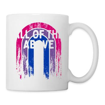 Toute la fierté bisexuelle LGBTQ Bi ci-dessus - Mug blanc - blanc - Droite