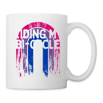 Riding My Bi-Cycle Bisexual LGBTQ Bi Pride LGBT - Mug - white - Right
