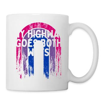 My Highway Goes Both Ways Bisexual LGBTQ Bi Pride - Tasse - Weiß - Rechts