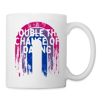Double the Chance of Dating Bisexual Single Bi - Mug - white - Right