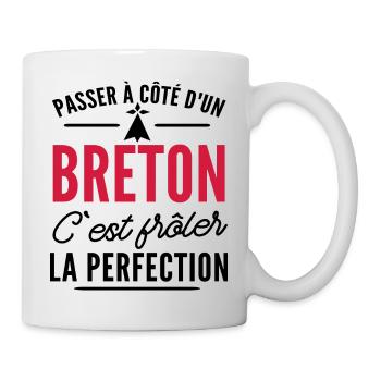 Breton et perfection / cadeau breton - Mug blanc - blanc - Droite