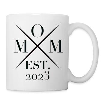 MOM EST 2023 expectant mother family parents - Mug - white - Right