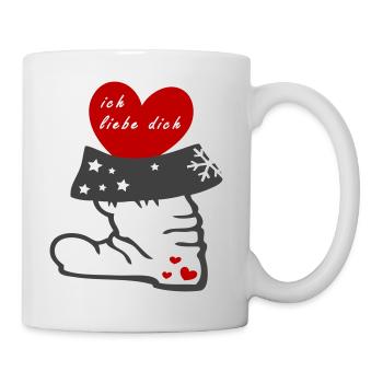 Bottes du Père Noël, coeur - Mug blanc - blanc - Droite