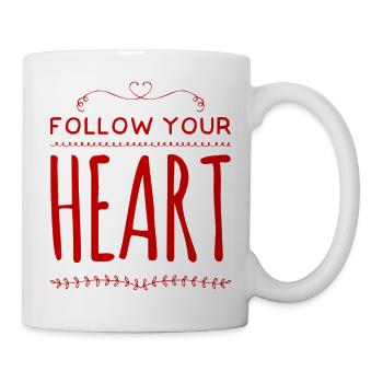 Follow Your Heart : ) Cute design for young & old - Mug - white - Right