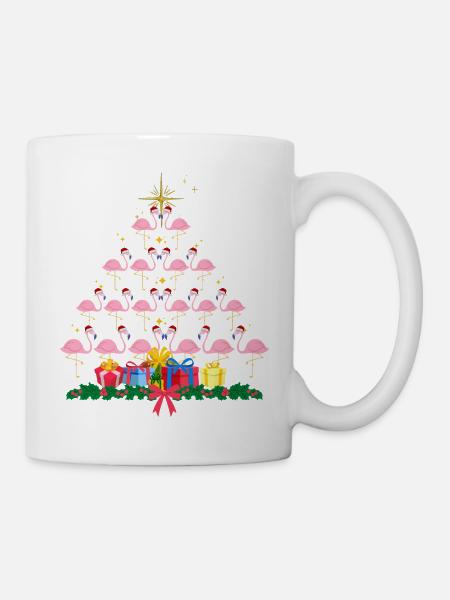 Flamingo-Weihnachten. Weihnachtsgeschenk - Tasse - Weiß