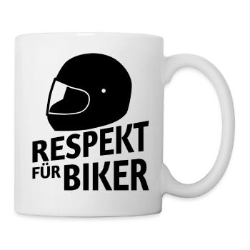 Respekt für Biker - Helm - Tasse - Weiß - Rechts